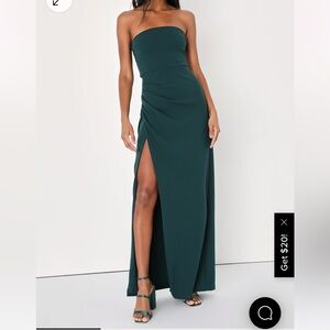 Lulus strapless emerald dress